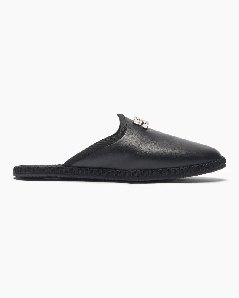 Casadei Capalbio Leather Slippers - Frau Flats Black Black
