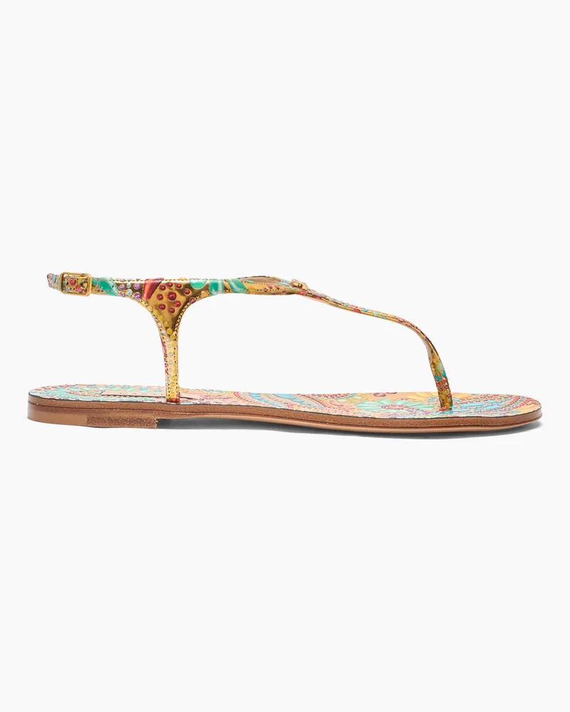 Casadei Nuggets Thongs - Frau Flats Gold Gold