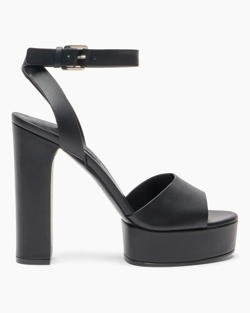 Casadei Betty Leather Platforms Sandals - Frau Plateauschuhe Black Black