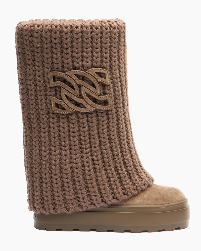 Casadei Double Face High Boot - Frau Hohe Stiefel Caribou Caribou