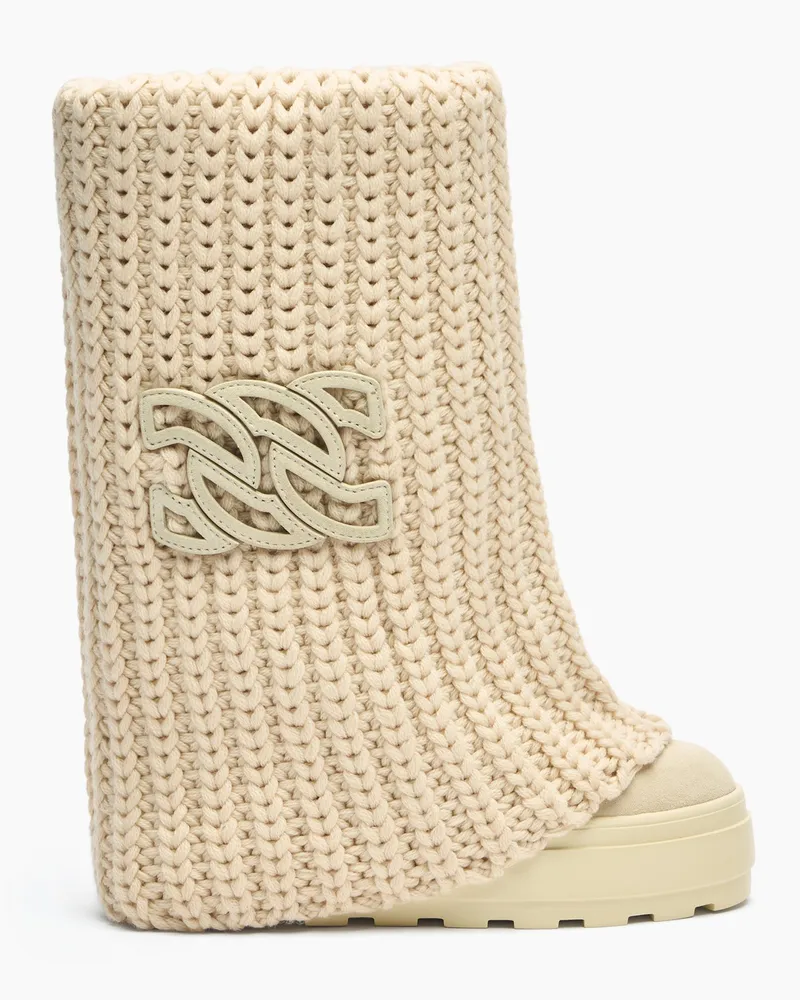 Casadei Double Face High Boot - Frau Hohe Stiefel Yogurt Yogurt