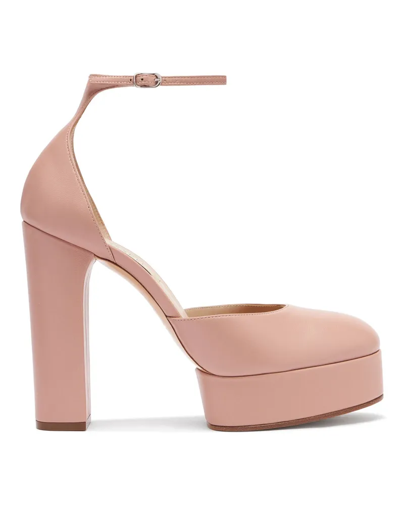 Casadei Betty Leather Platform Pumps Rosé