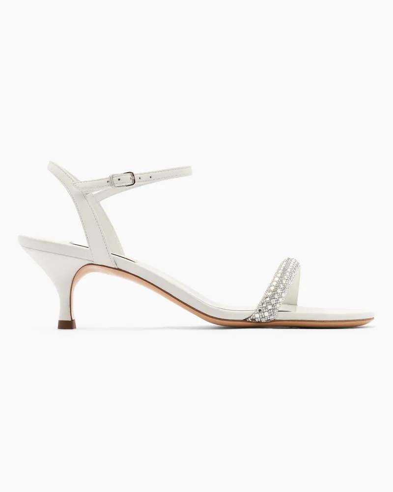Casadei Julia Kitten Stratosphere Sandals - Frau Sandalen White And Crystal White