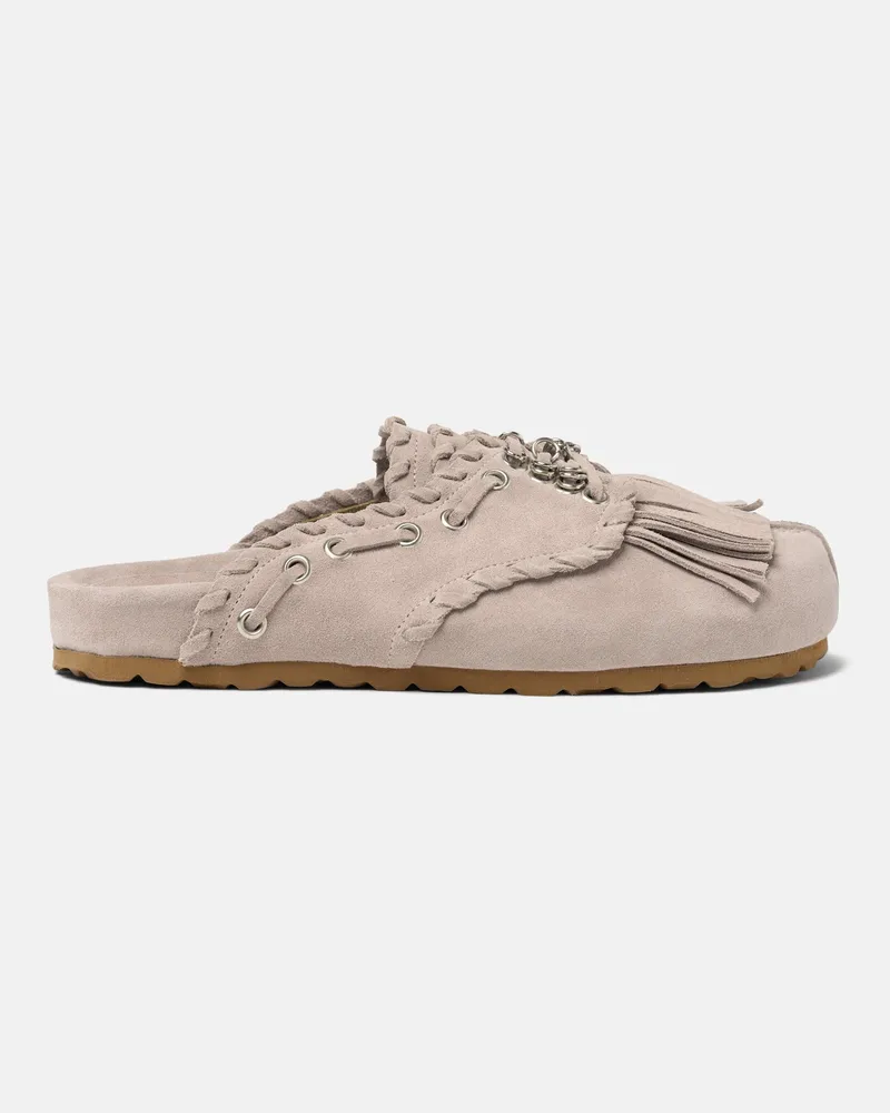 Scarosso Flora Light Sand Suede - Frau Mules Helles Sand – Wildleder Helles