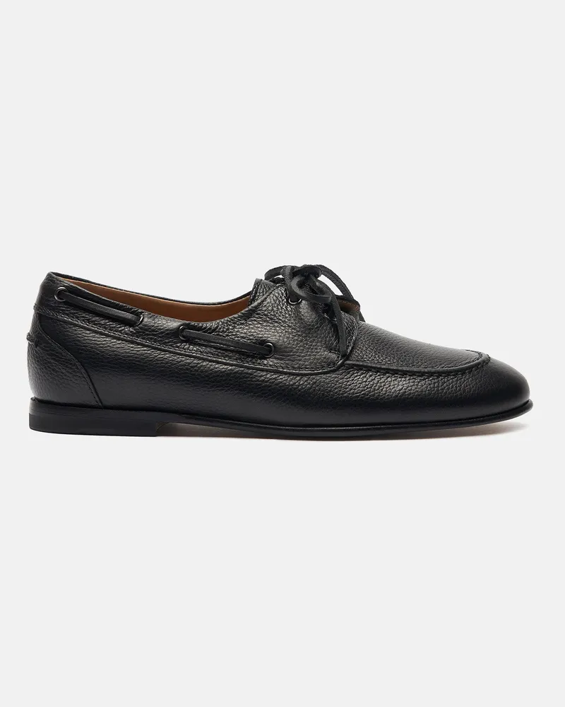 Scarosso Ginevra Schwarz Genarbt - Frau Loafers Schwarz - Kalbsleder Schwarz
