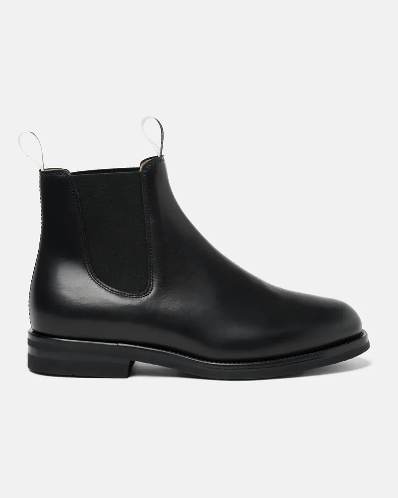 Scarosso Edgar Black - Mann Chelsea Boots Schwarz - Kalbsleder Schwarz