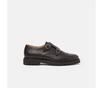Oswald Brown Grain - Mann Monk Schuhe Dunkelbraun - Kalbsleder
