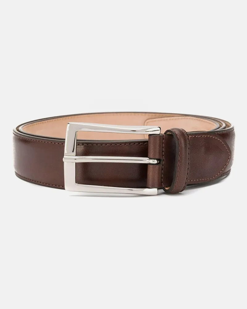 Scarosso Cintura Marrone Classica - Mann Gürtel Braun - Kalbsleder Braun