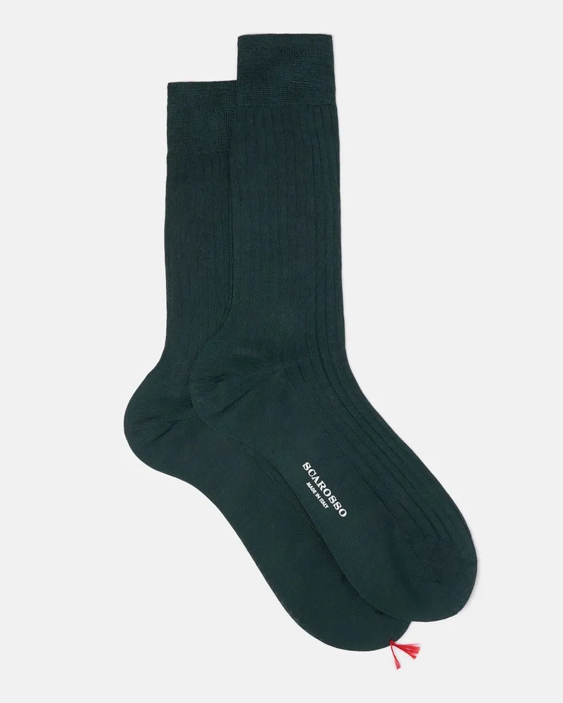Scarosso Wadenstrümpfe Dunkelgrüne  Baumwolle - Mann Socken Dunkelgrüne - Baumwolle Dunkelgrüne