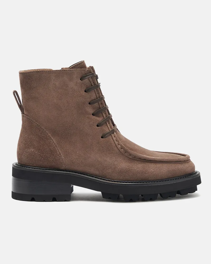 Scarosso Karol Taupe Veloursleder - Frau Derbies Taupe - Veloursleder Taupe