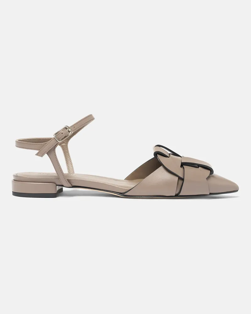 Scarosso Amanda Taupe - Frau Ballerinas Taupe – Kalbsleder Taupe