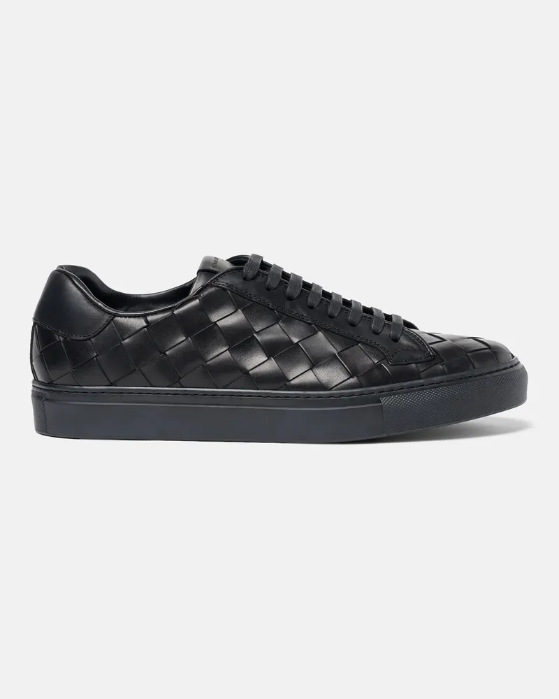 Scarosso Ugo Black Woven - Mann Sneakers Schwarz Gewebt - Kalbsleder Schwarz