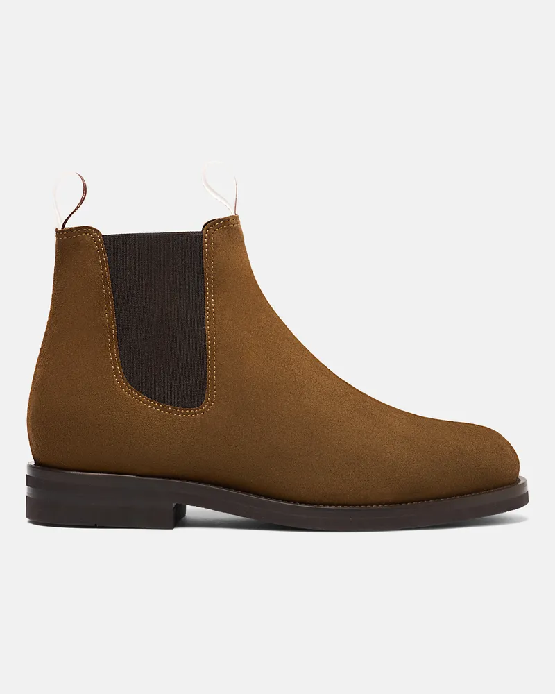 Scarosso Edgar Brown Suede - Mann Chelsea Boots Braun - Veloursleder Braun