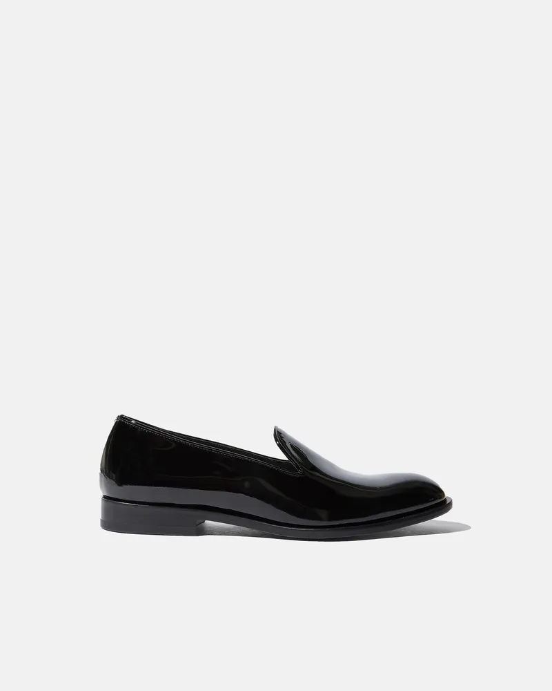 Scarosso George - Mann Friulane Slippers Schwarz - Lackleder Schwarz