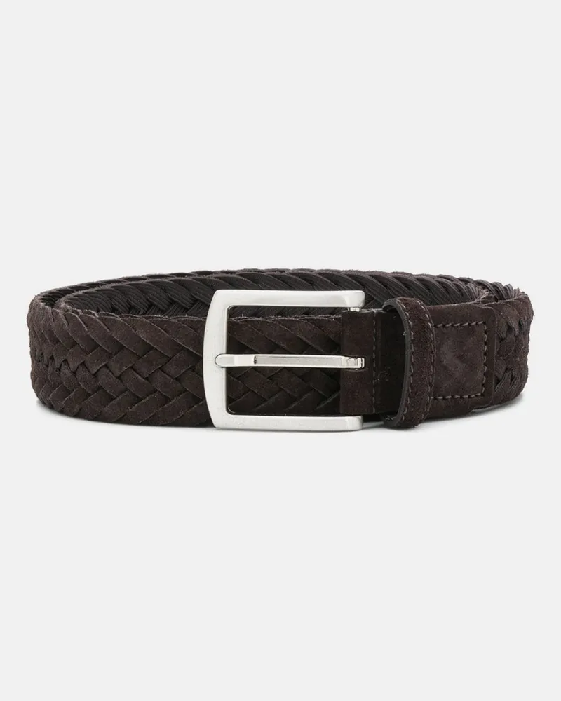 Scarosso Cintura Marrone Intrecciata Scamosciata - Mann Gürtel Braun - Veloursleder Braun