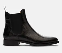 Giancarlo Nero Cocco - Mann Chelsea Boots Schwarz - Kalbsleder Krokoprägung