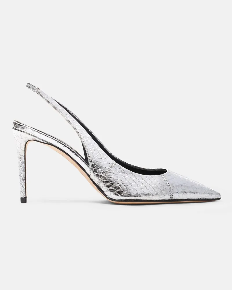 Scarosso Sutton Silver Elaphe - Frau High Heels Silber - Elapheleder Silber
