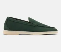 Ludovica Verde Scamosciata - Frau Loafers Grün - Veloursleder