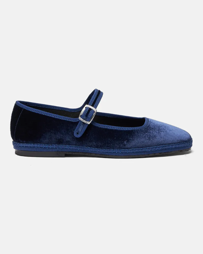 Scarosso Petra Blau Samt  - Frau Friulane Slippers Blau - Samt Blau