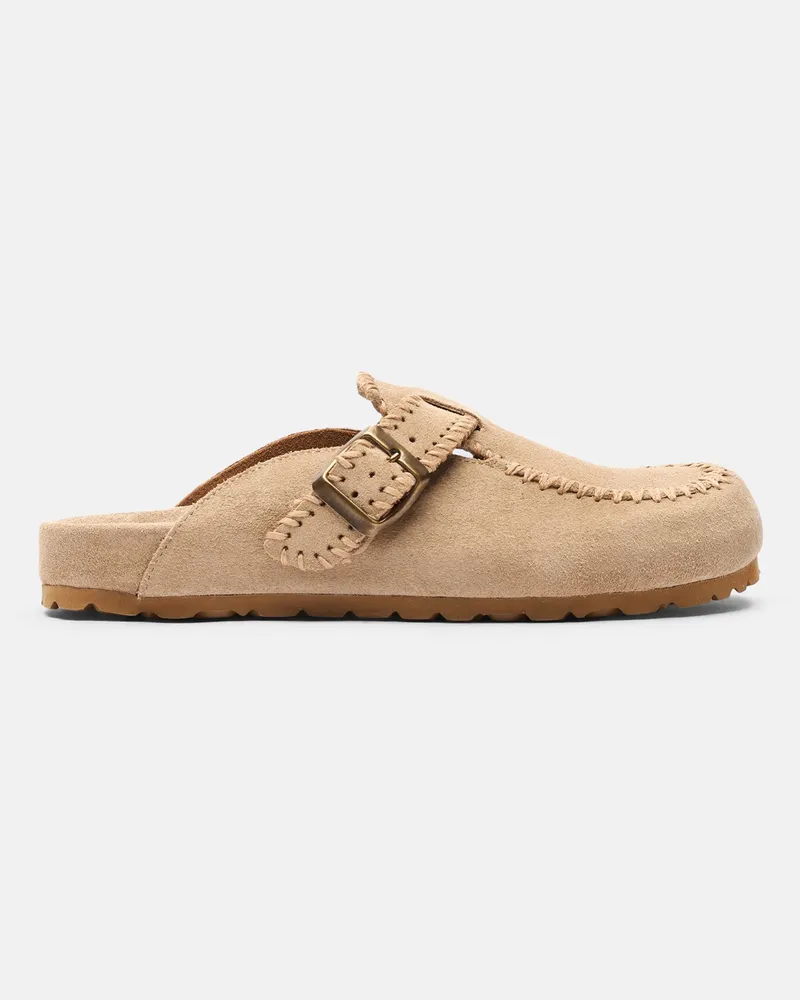 Scarosso Cheyenne Beige - Frau Mules Beige - Veloursleder Beige