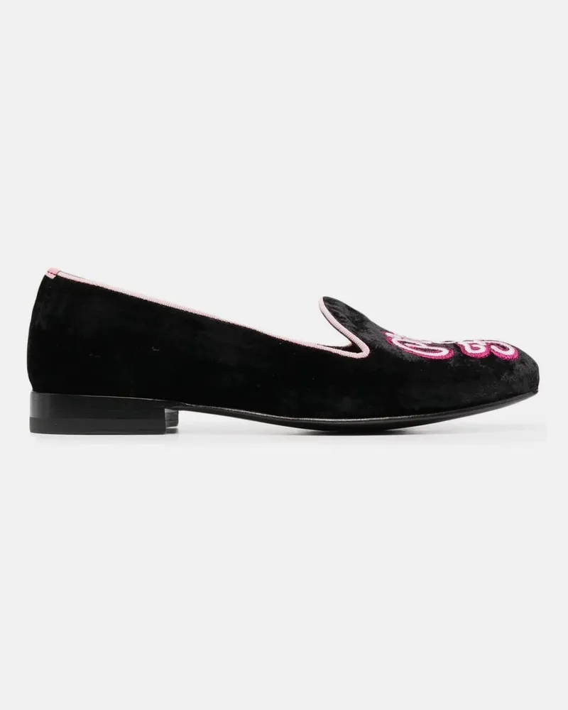 Scarosso Lady Nolita Black Velvet - Frau Flats Schwarz - Samt Schwarz