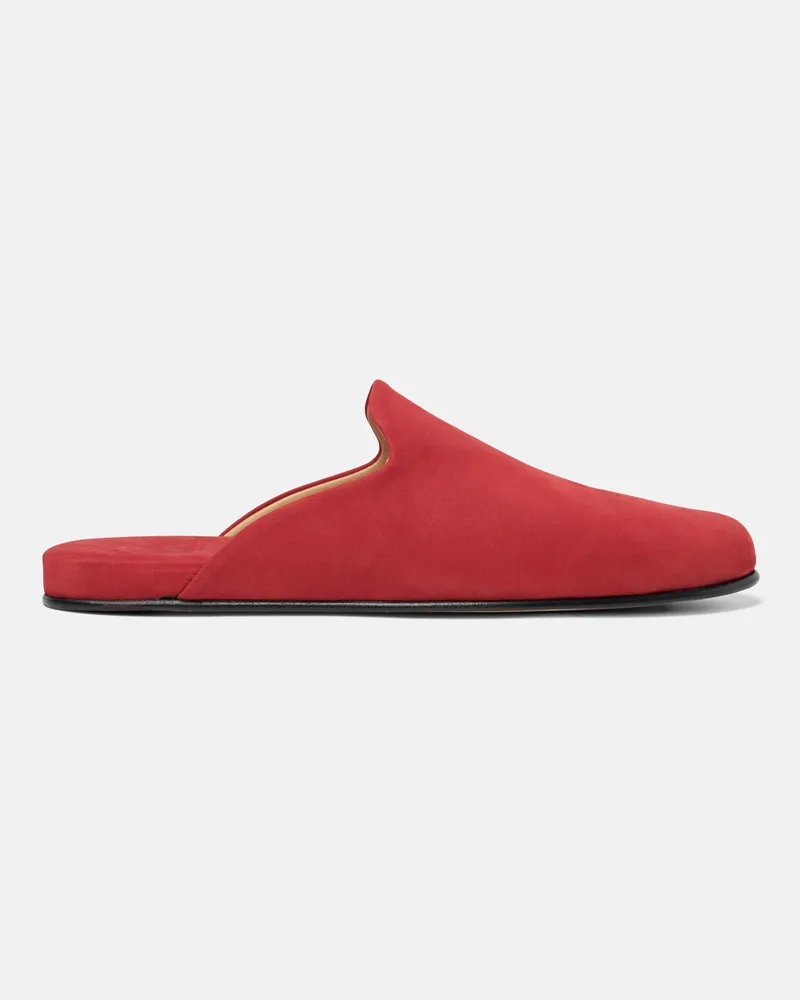 Scarosso Atlas Travel Slipper Red Nubuck -  Slippers Rot – Nubukleder Rot