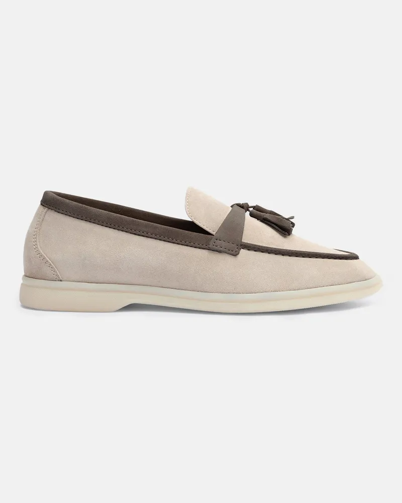 Scarosso Leandra Sand & Deep Taupe Veloursleder - Frau Loafers Sand & Deep Taupe - Veloursleder Sand