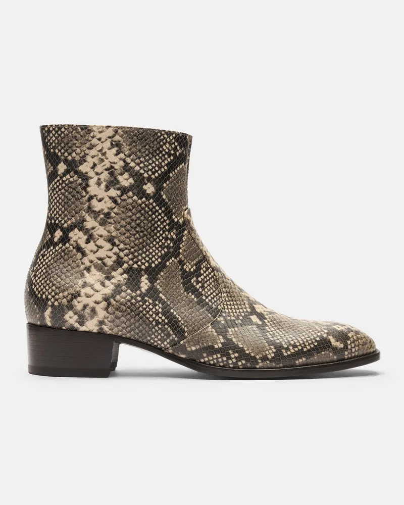 Scarosso Warren Python - Mann Boots Beige - Kalbsleder Python-print Beige