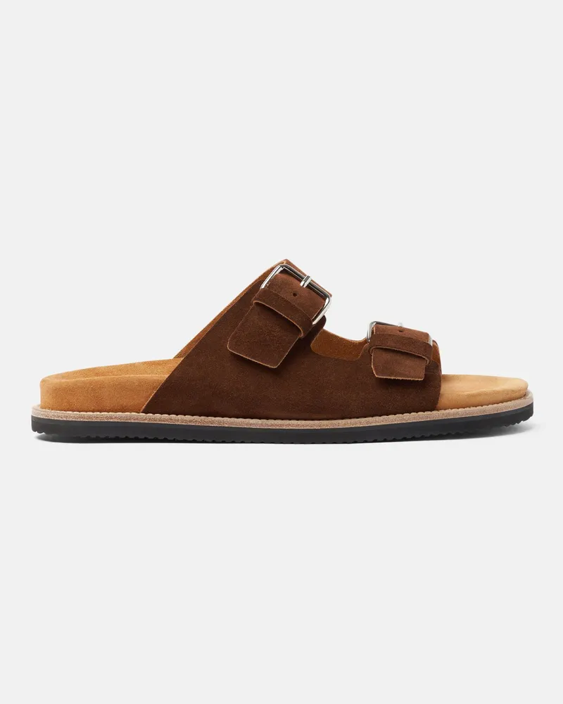 Scarosso Enea Brown Suede Edit - Mann Sandalen Braun - Veloursleder Braun