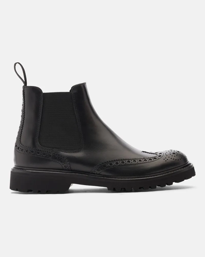 Scarosso Poppy Schwarz - Frau Chelsea Boots Schwarz - Poliertes Kalbsleder Schwarz