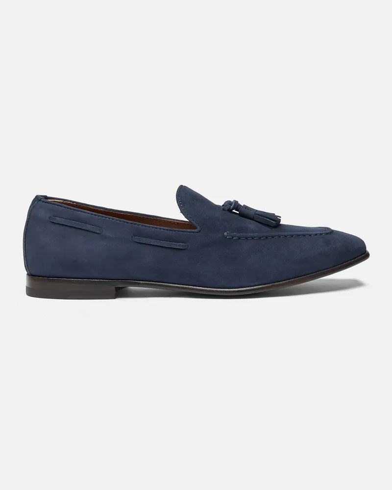Scarosso Rodolfo Blau Veloursleder - Mann Loafers Blau - Veloursleder Blau