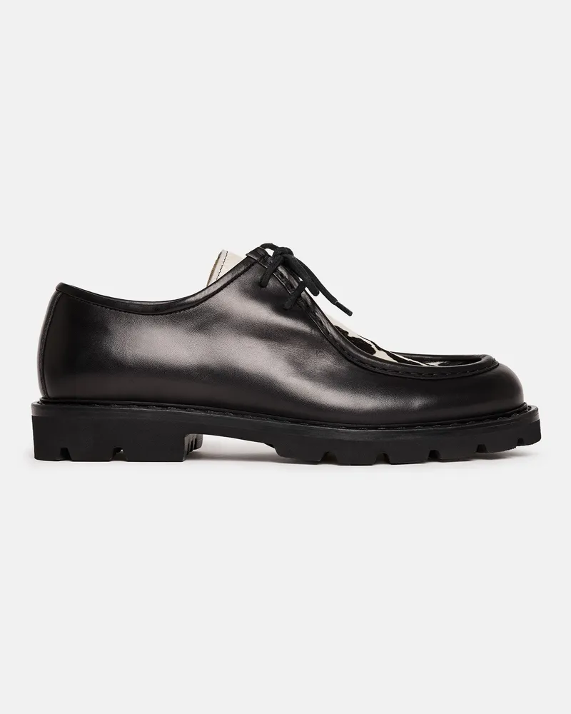 Scarosso Damiano Black Pony - Mann Derbies Schwarz - Kalbsleder Schwarz