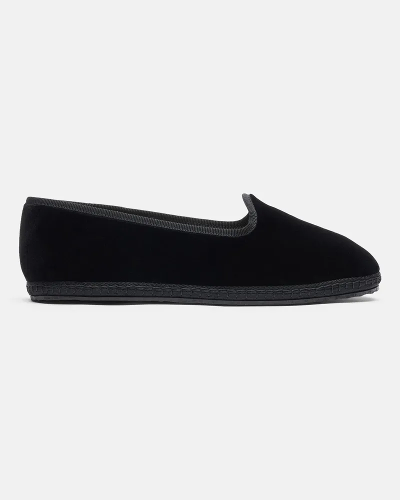 Scarosso Valentina Nera Velluto - Frau Friulane Slippers Schwarz - Samt Schwarz