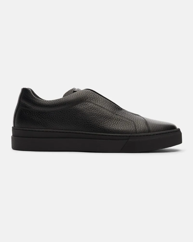 Scarosso Luca Schwarz Genarbt - Mann Sneakers Schwarz - Kalbsleder Schwarz