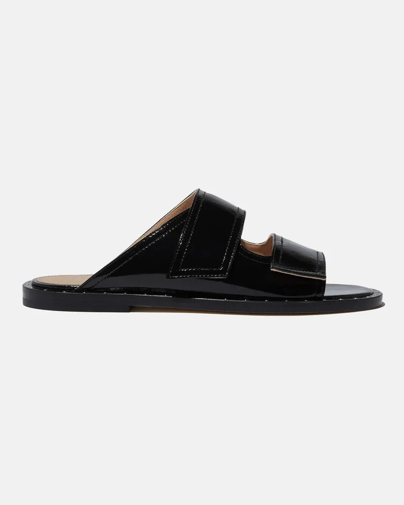 Scarosso Karen Black Patent - Frau Sandalen Schwarz - Lackleder Schwarz