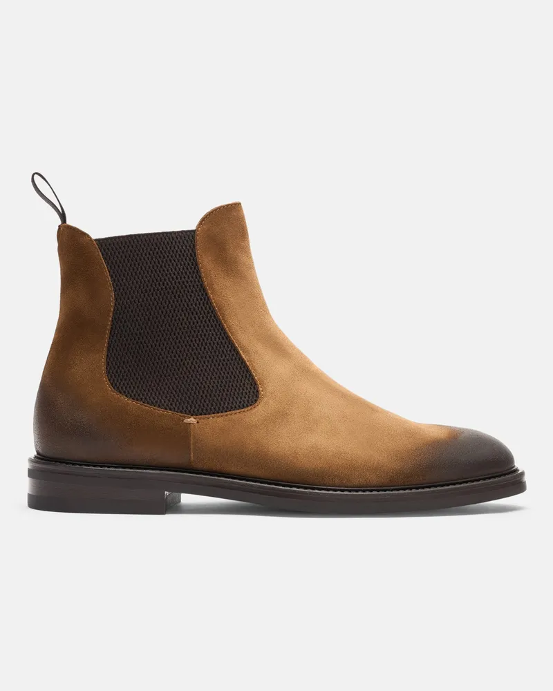Scarosso Hunter Cigar - Mann Chelsea Boots Braun - Veloursleder Braun