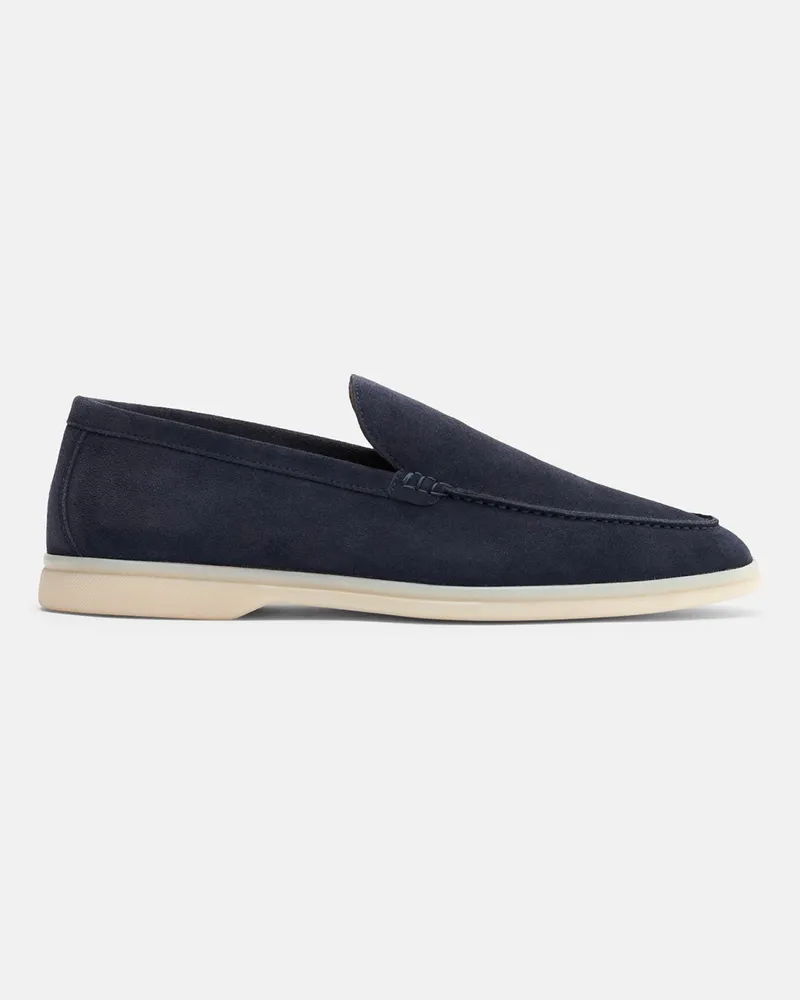 Scarosso Ludovico Blu Scamosciato - Mann Loafers Blau - Veloursleder Blau
