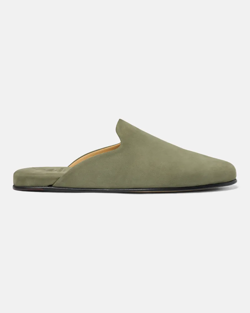 Scarosso Atlas Travel Slipper Green Nubuck -  Slippers Grün – Nubukleder Grün