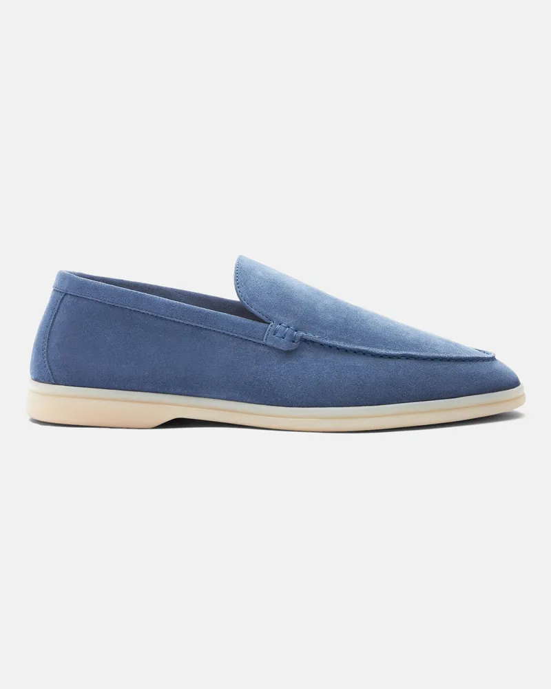 Scarosso Ludovico Acciaio Scamosciato - Mann Loafers Blau - Veloursleder Blau