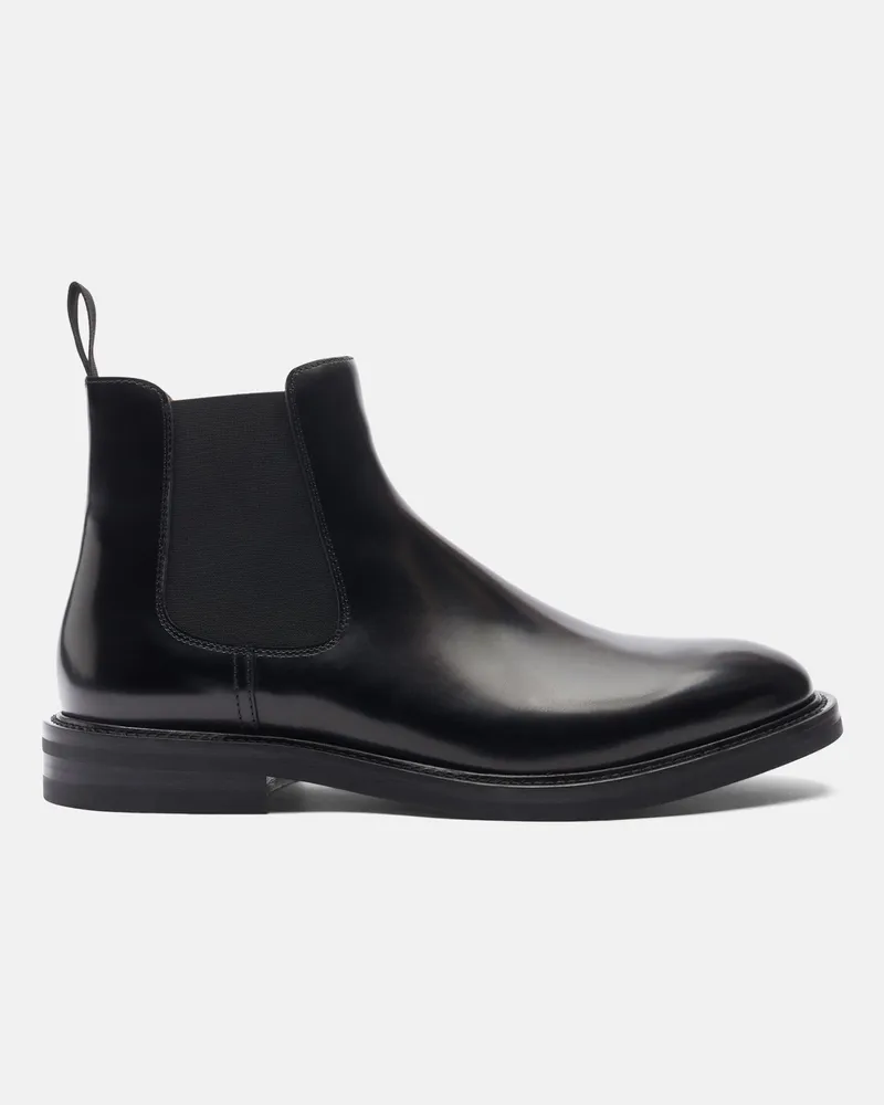 Scarosso Eric Black Bright - Mann Chelsea Boots Schwarz - Poliertes Kalbsleder Schwarz