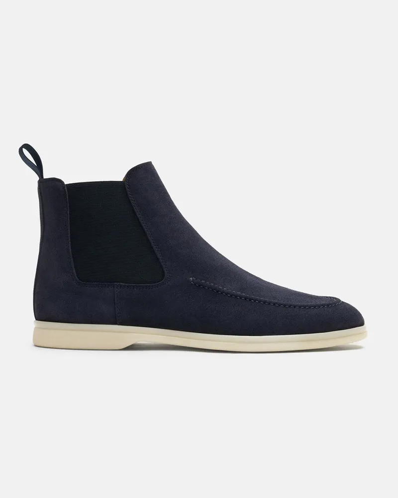 Scarosso Eugenio Blu Scamosciato - Mann Chelsea Boots Blau - Veloursleder Blau