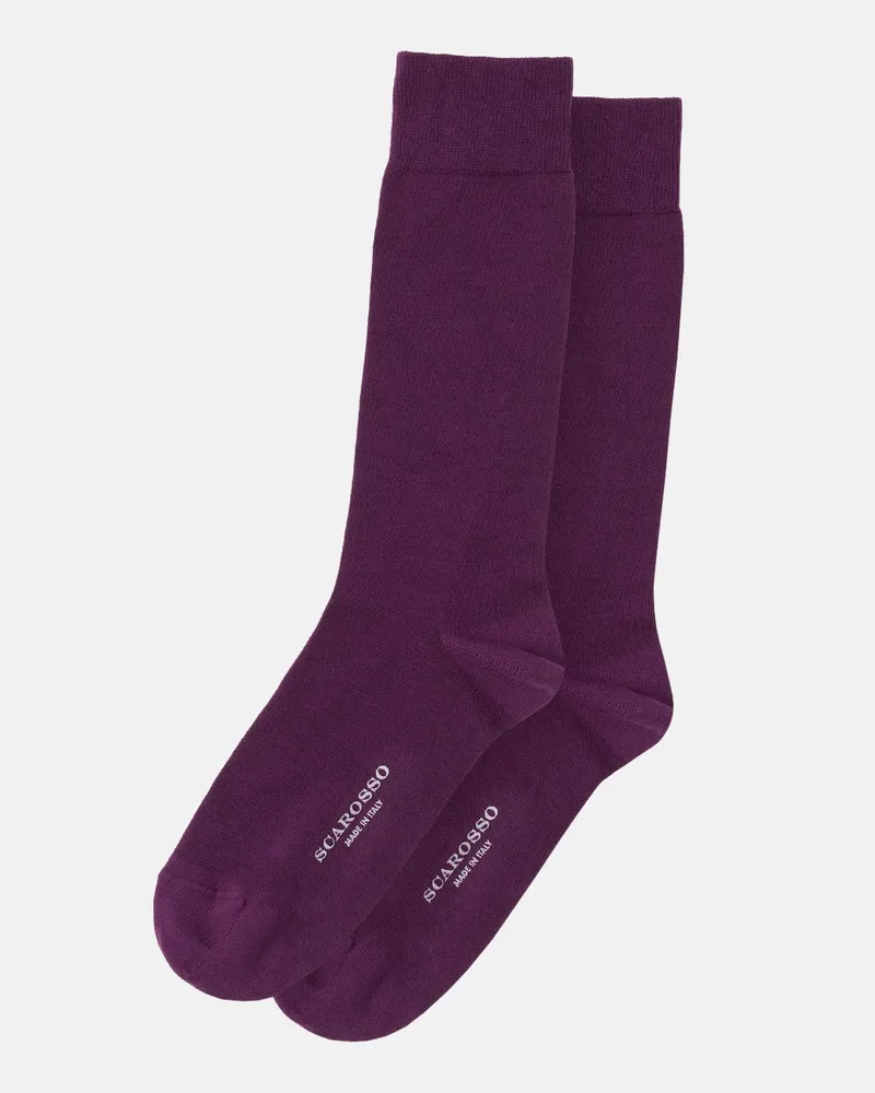 Scarosso Purple Cotton Socks - Mann Socken Violett – Baumwolle Violett