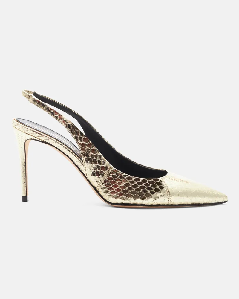 Scarosso Sutton Gold Elaphe - Frau High Heels Gold - Elapheleder Gold