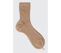 Beige Cotton Ankle Socks