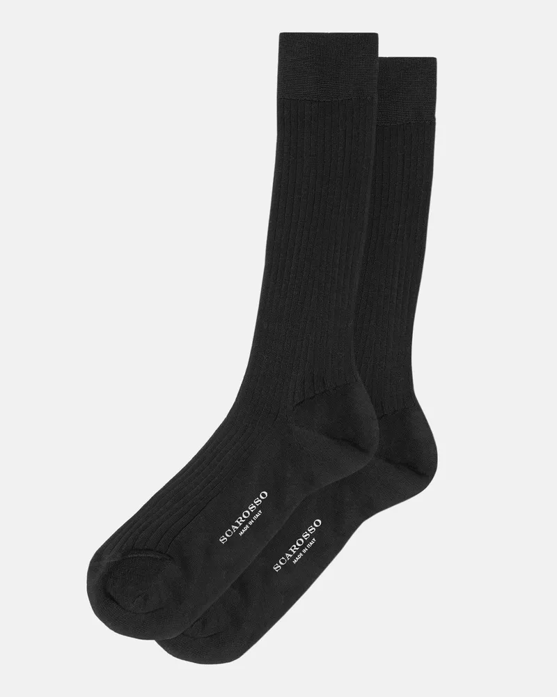 Scarosso Navy Blue Lisle Socks - Mann Socken Blau – Baumwolle Blau