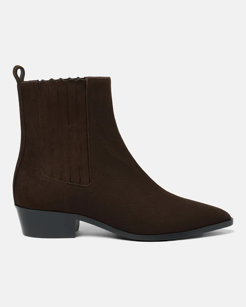 Scarosso Olivia Brown Suede - Frau Stiefel Und Stiefeletten Dunkelbraun - Veloursleder Dunkelbraun