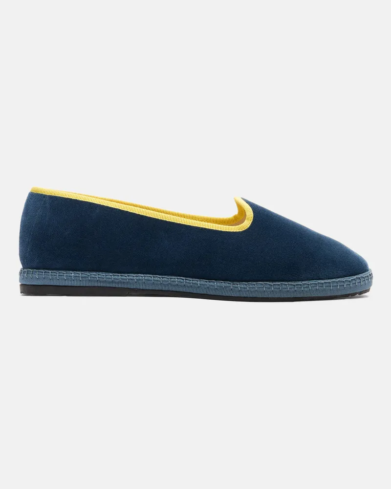 Scarosso Seaside - Frau Friulane Slippers Blau - Samt Blau