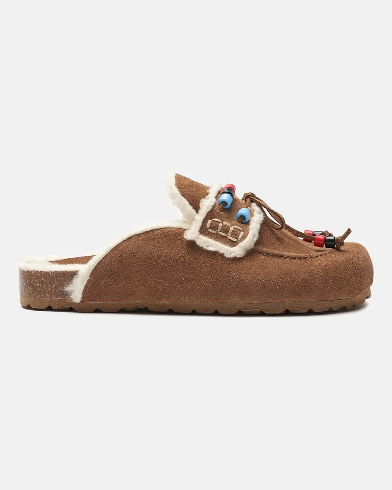 Scarosso Gita Dunkelbeige - Frau Loafers & Mules Dunkelbeige - Veloursleder Dunkelbeige