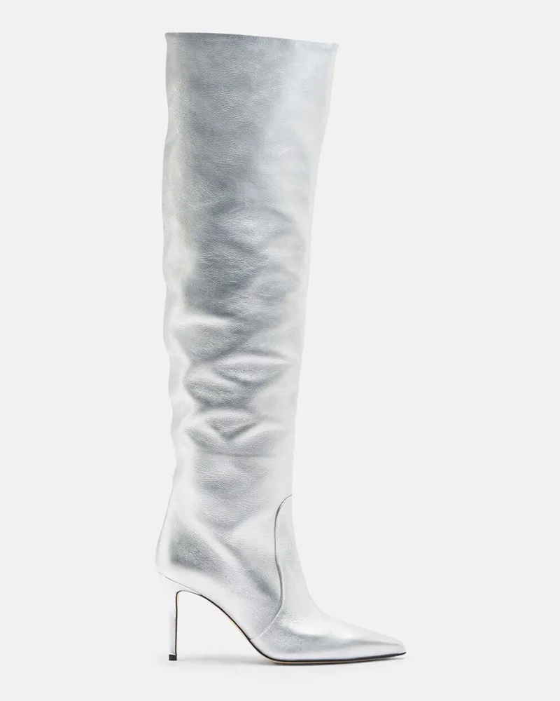 Scarosso Carra Silver - Frau Boots Silber - Kalbsleder Silber