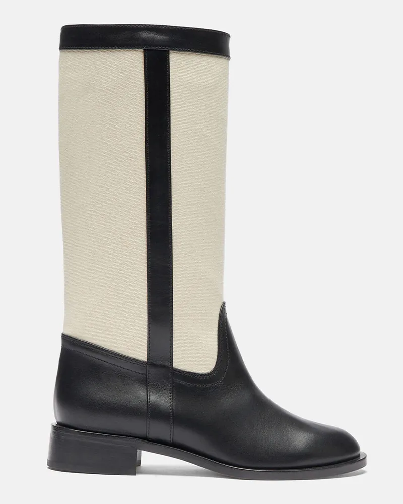 Scarosso Tess Schwarz Canvas   - Frau Boots Schwarz - Kalbsleder Schwarz